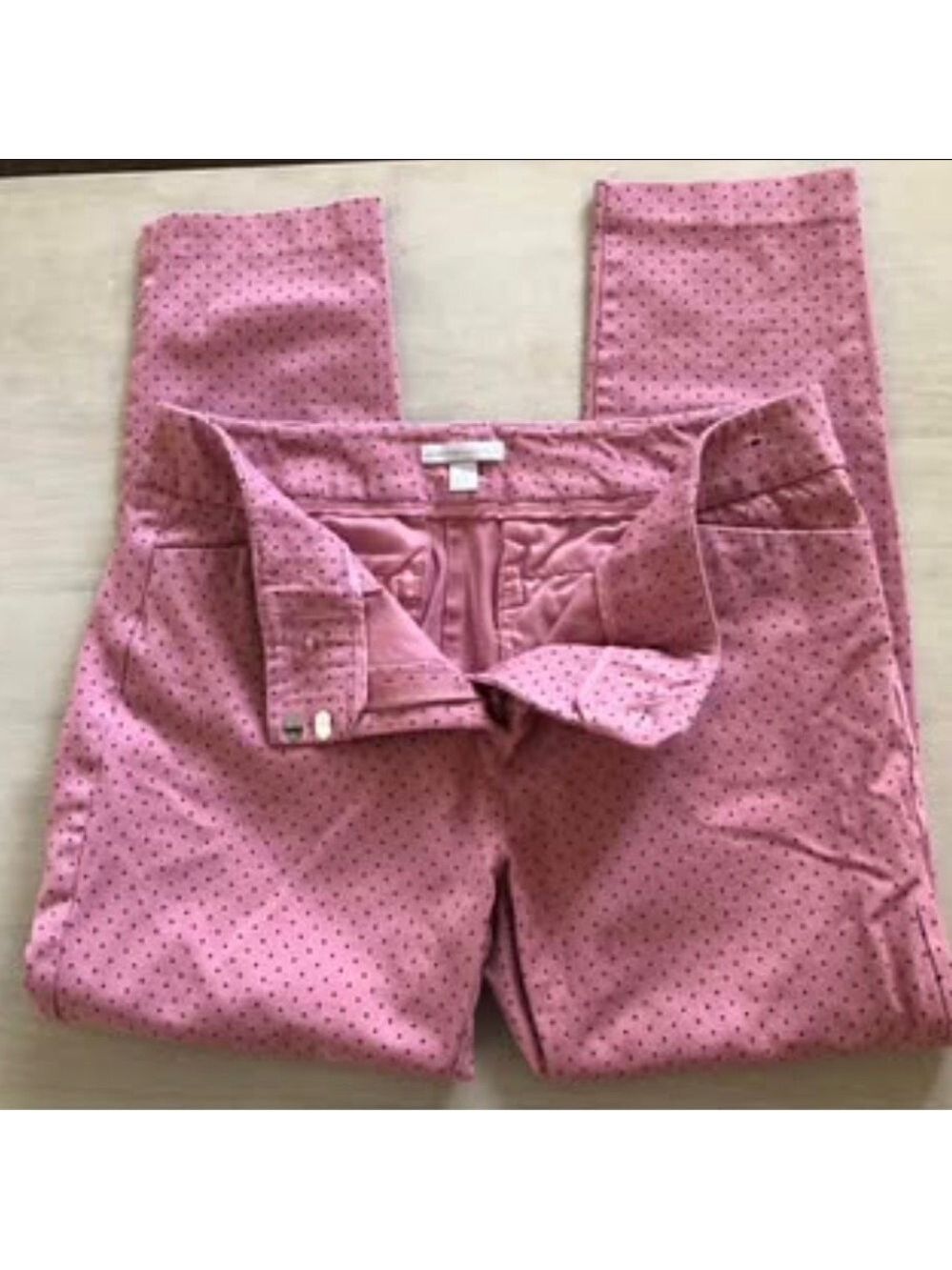 New York & Company Pink and Black Polka Dot Pants Size 10